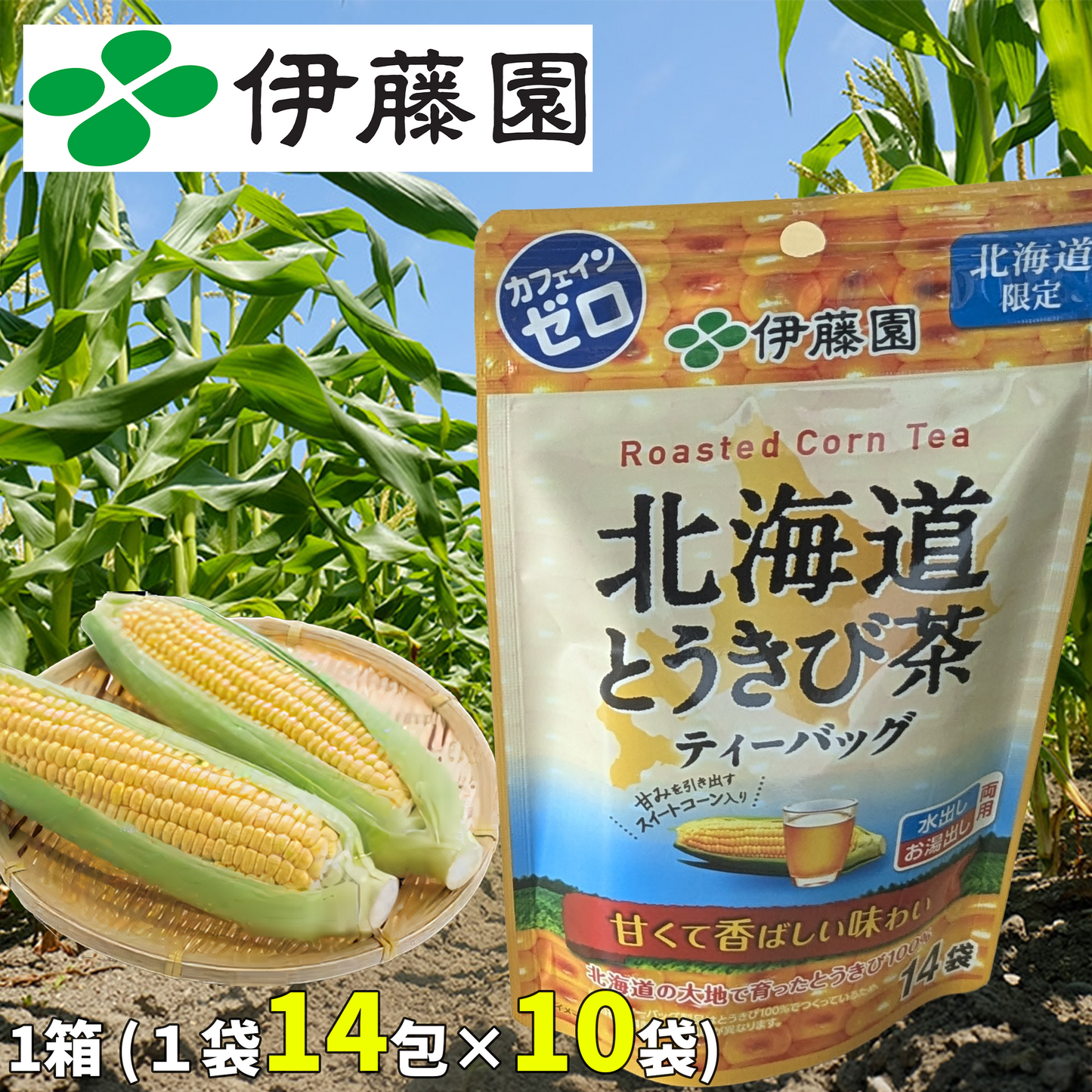 【北海道限定品】北海道とうきび茶ティーバッグ 1箱(1袋14包入り×10袋)伊藤園