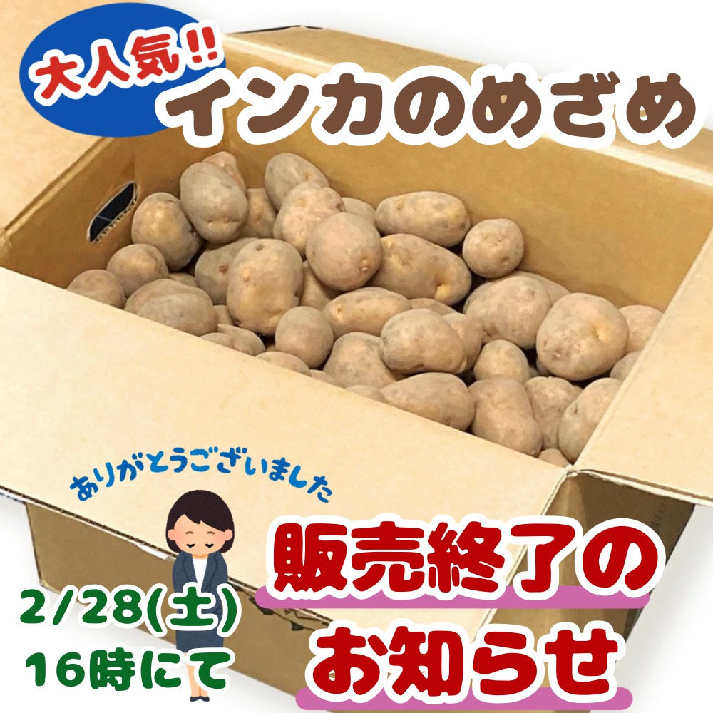 インカのめざめ今季販売終了のお知らせ。